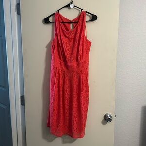 Coral lace dress size 16